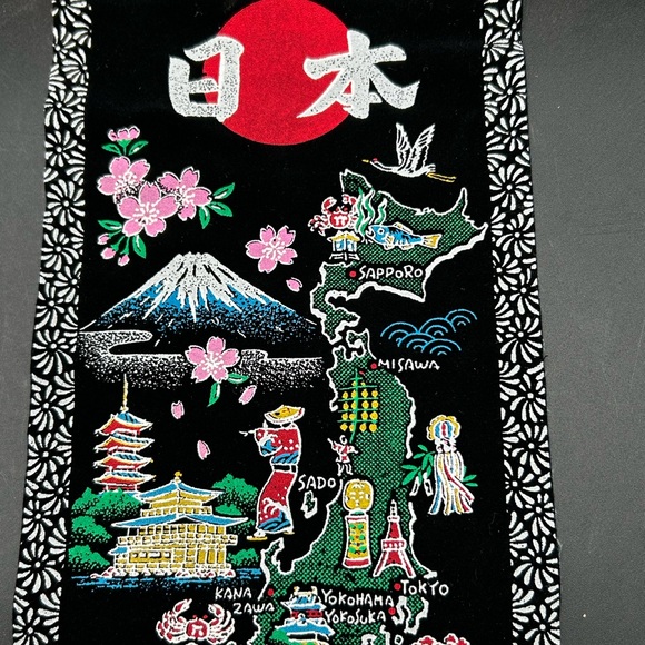 Colorful Japanese souvenir pennant Themed Tapestry, Asian decor - Picture 3 of 3